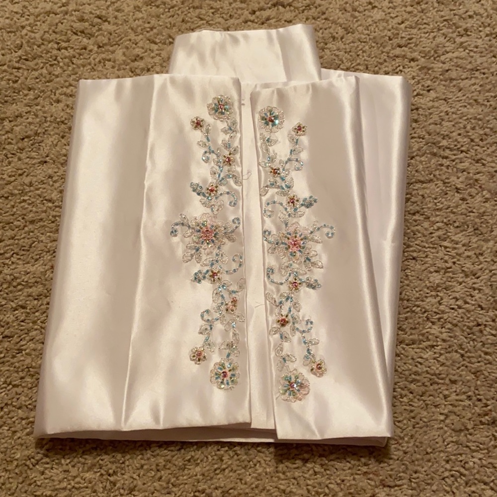 Silky shall with beaded flowers